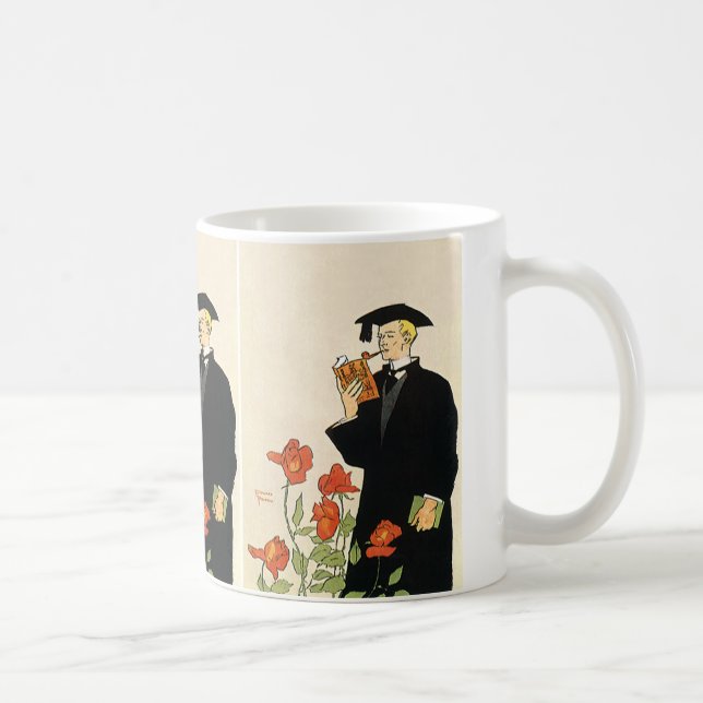 Vintage Examen, Student som läser en bok Kaffemugg (Höger)