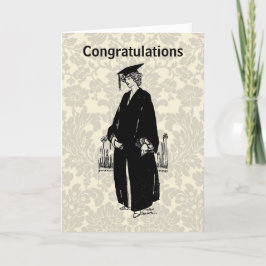 Vintage-examensgratulationskort Kort