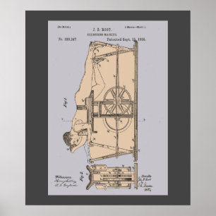 Vintage Exercise Maskin Patent Poster