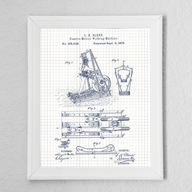 Vintage Exercise Treadmill Patent Poster (Skapare uppladdad)