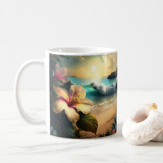 Vintage Exotic Hawaiian Flowers Coffee Mugg