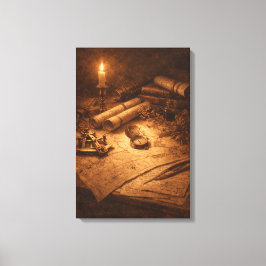 Vintage Explorer Desk Still Life Canvastryck