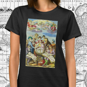 Vintage Explorer med Antique Globe Karta, 1542 Tee