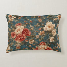 Vintage Exquisite White and Lush Coral Red Flowers