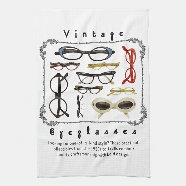 Vintage Eyeglass 01 Kökshandduk (Vertikal)
