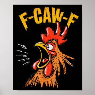 Vintage F-caw-f Kyckling F-caw-f Rolig Kyckling Tu Poster