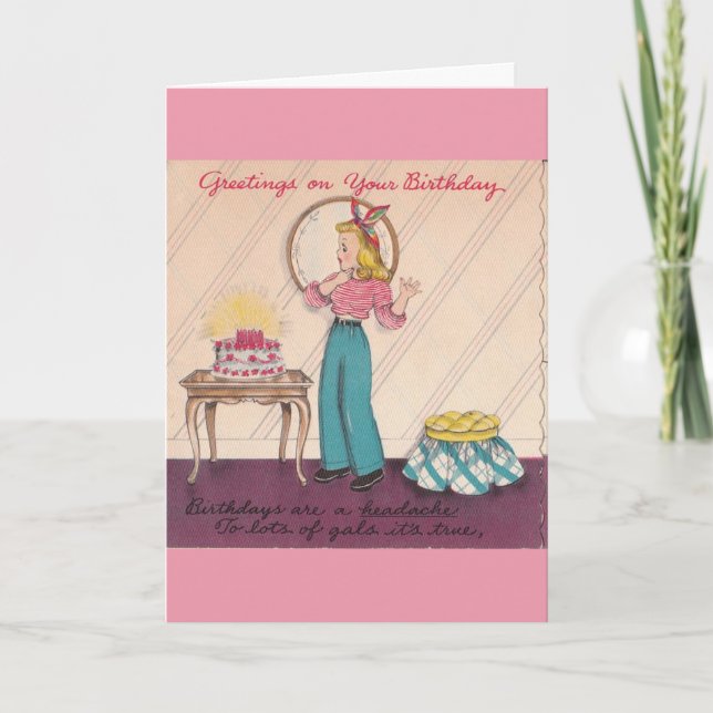 Vintage - Fabulous Birthday Greetings Kort (Framsida)