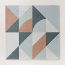 Vintage Faded Geometry | Mid-Century Modern Pussel