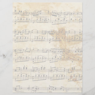 Vintage Faded Old Music Parchment Letterhead