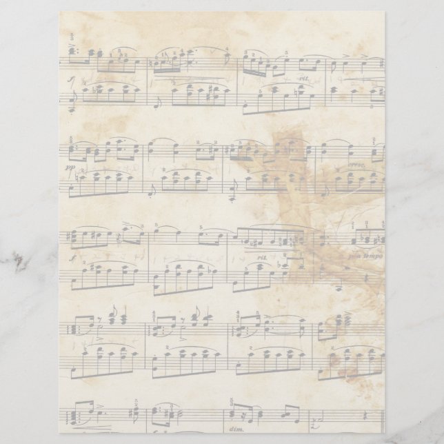 Vintage Faded Old Music Parchment Letterhead (Framsida)
