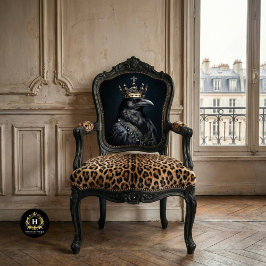 Vintage Fågel Gotisk Korp Kunglig Krona Decoupage