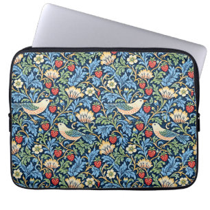 Vintage Fågel, Jordgubb & Blommönster Laptop Fodral
