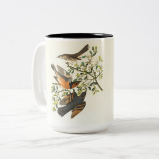 Vintage Fågel & Vildblomma Kaffemugg | Elegant Nat