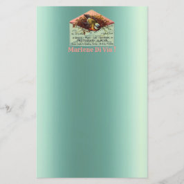 Vintage fågelbo rosa turkos rosa brevpapper