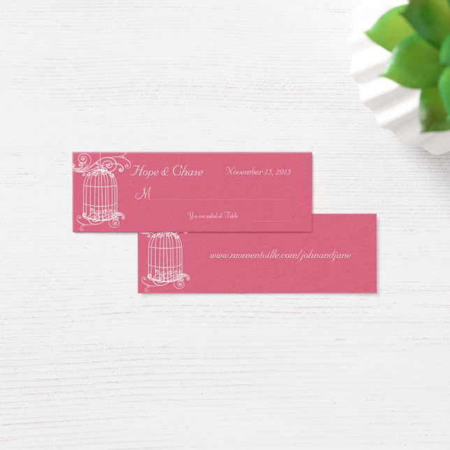 Vintage Fågelburk Honeysuckle Place Cards Litet Visitkort (Skivbord)