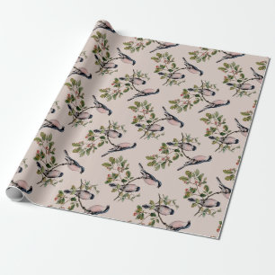Vintage Fågelsvampar Papprare Presentpapper