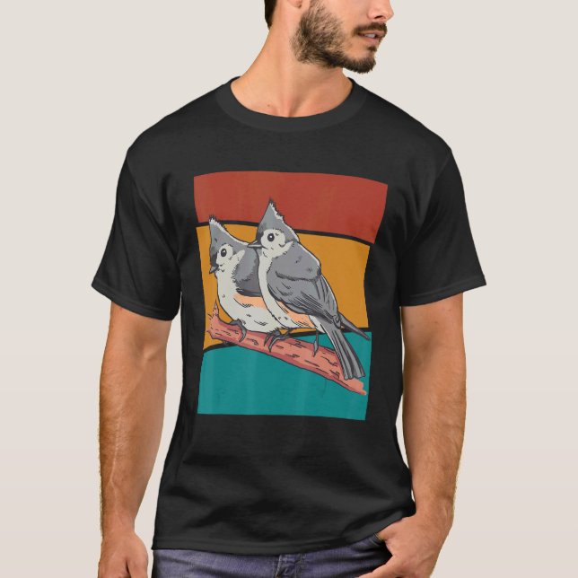 Vintage Fågeltuftad timus T Shirt (Framsida)