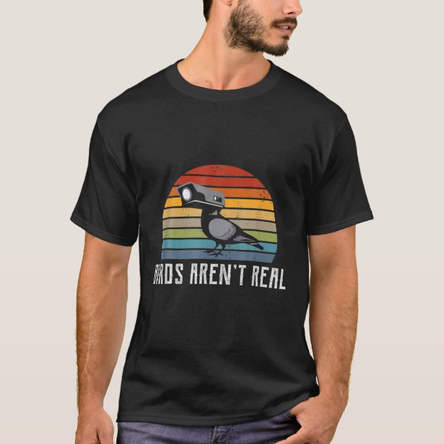 VINTAGE FÅGLAR ÄR VERKLIGA T SHIRT (Framsida)