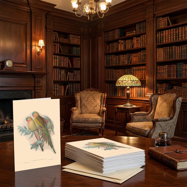 Vintage Fåglar, Illustration av Tropiska Fåglar Kort (Here is a beautiful vintage card featuring an illustration from John Gould's Birds of Australia.)
