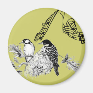 Vintage Fåglar Magnet