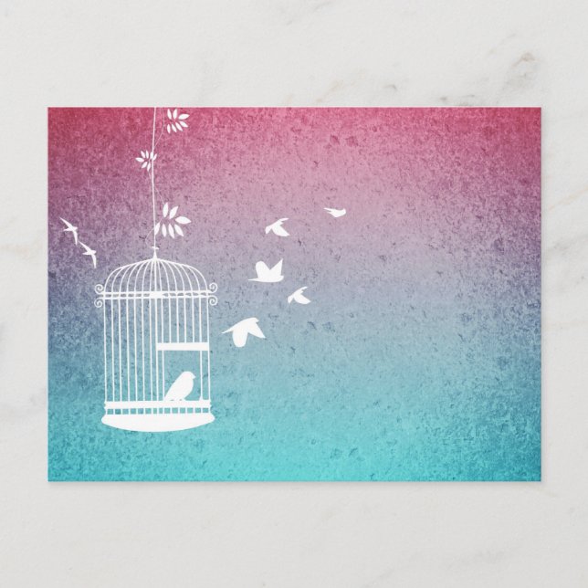 Vintage Fåglar och fåglar Vykort (Framsida)