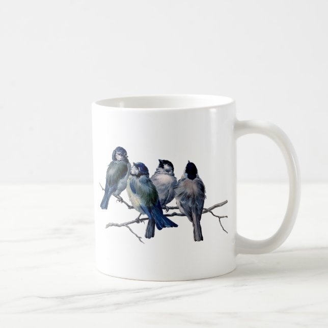 Vintage Fåglar på Gren Kaffemugg (Höger)