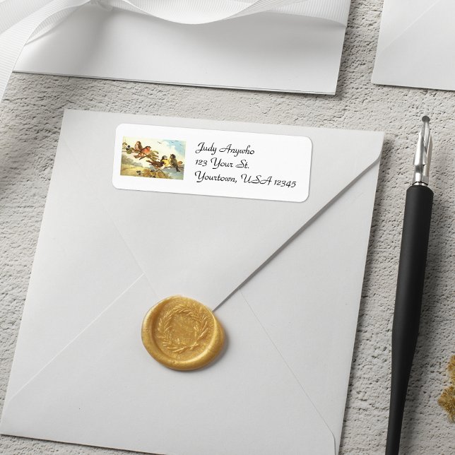 Vintage Fåglar Returetiketter Returadress Etikett (Skapare uppladdad)