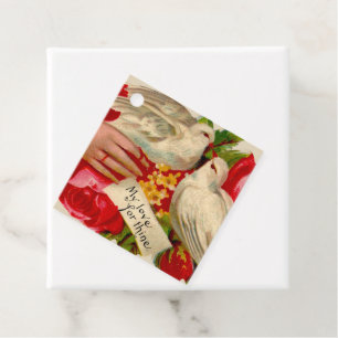 Vintage Fåglar Victorian Love Dove Klassisk Konst Gåvor Etiketter
