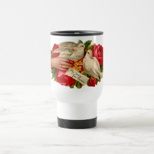 Vintage Fåglar Victorian Love Dove Klassisk Konst Resemugg
