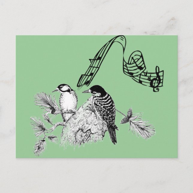 Vintage Fåglar Vykort (Framsida)