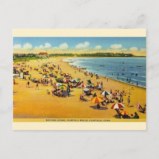 Vintage Fairfield Beach Connecticut vykort (Framsida)
