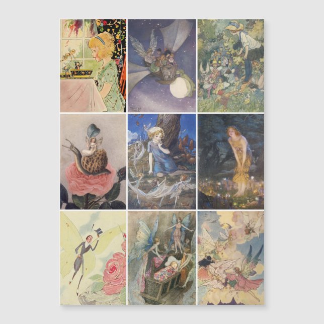 Vintage Fairy Art Illustration Cards (Framsida)