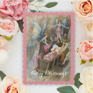 Vintage Fairy Baby Shower Inbjudningar