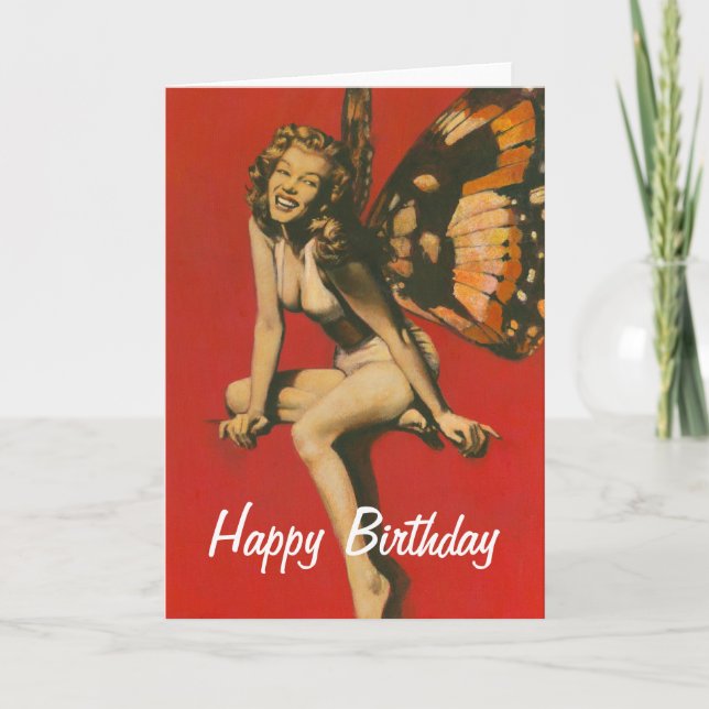 Vintage Fairy Birday Card Kort (Framsida)