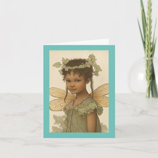Vintage Fairy Birday Card Kort (Framsida)