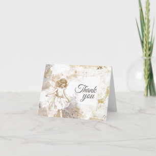 Vintage Fairy Guld Silver - tack för ditt kortskri Kort