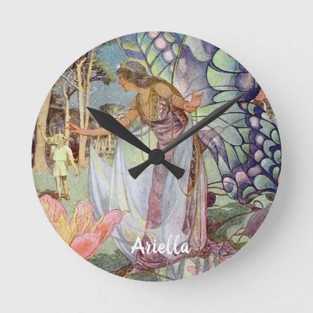 Vintage Fairy Rund Klocka (Framsida)