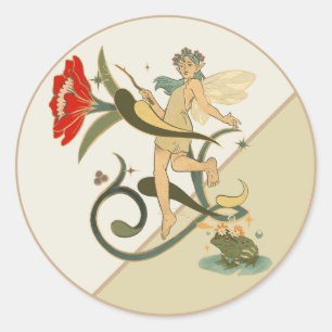 Vintage Fairy Runt Klistermärke