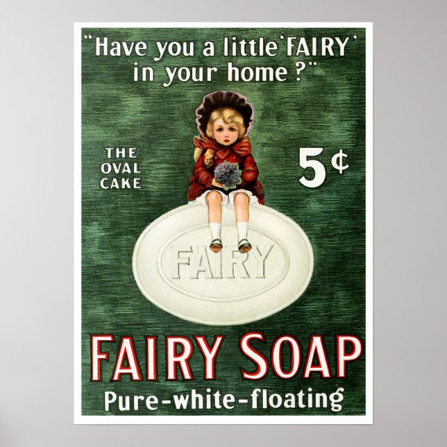 Vintage Fairy Soap Advertisement Poster (Framsidan)