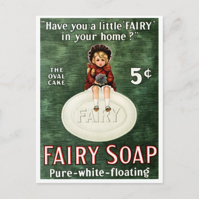 Vintage Fairy Soap Annons Vykort (Framsida)
