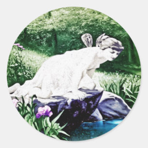 Vintage Fairy Sticker Runt Klistermärke