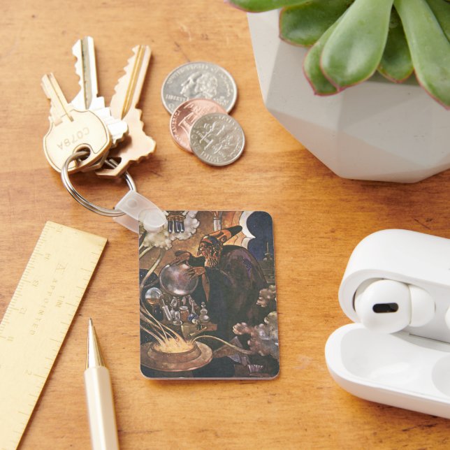 Vintage Fairy Tale, Aladdin och Magic Lamp Nyckelring (Skrivbord)