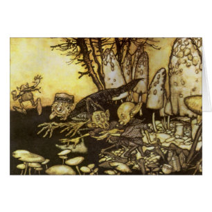 Vintage Fairy Tale, Band of Workmen by Rackham Hälsningskort