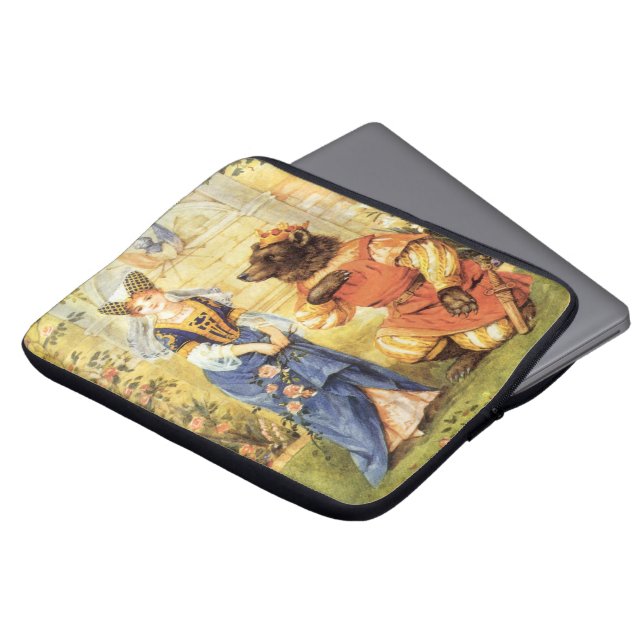 Vintage Fairy Tale, Beauty och Beast Laptop Fodral (Framsida topp)