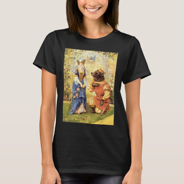 Vintage Fairy Tale, Beauty och Beast T-shirt (Framsida)