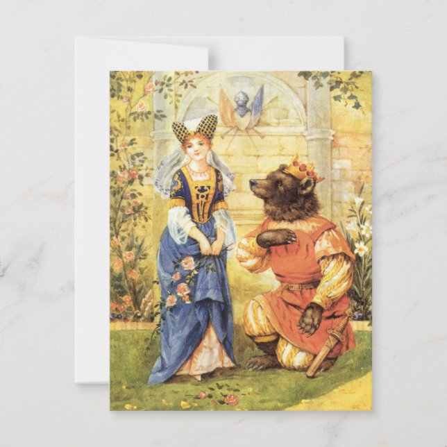 Vintage Fairy Tale Beauty och inbjudan till Beast (Framsida)