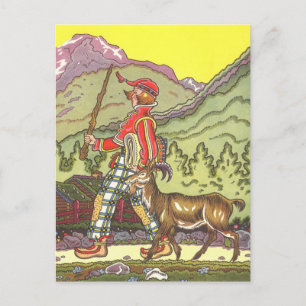 Vintage Fairy Tale, Boy and North Vind, Hauman Vykort