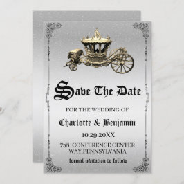 Vintage Fairy tale Bröllop Spara Datumet