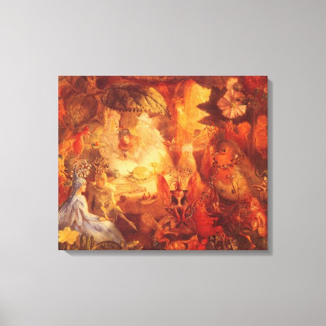 Vintage Fairy Tale Captive Robin av Fitzgerald Canvastryck (Framsida)