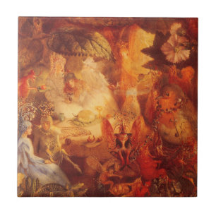 Vintage Fairy Tale Captive Robin av Fitzgerald Kakelplatta